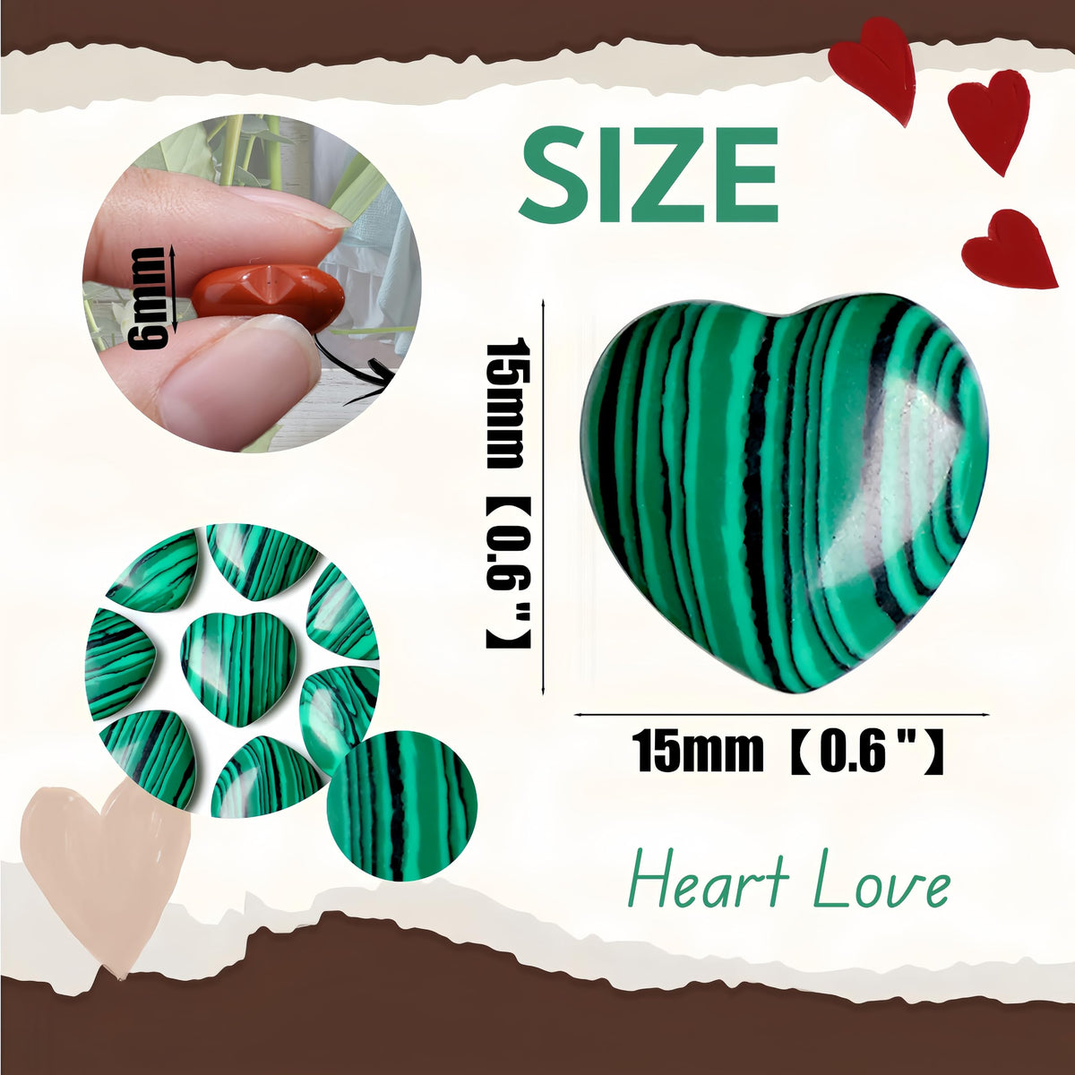 NUKAYAI 20PCS Malachite Healing Crystals Set Stones Love Heart Shaped Polished Green Crystal Natural Cute Pocket Thumb Reiki Wholesale Set Balancing Meditation Mothers Day Bulk Gifts for Women