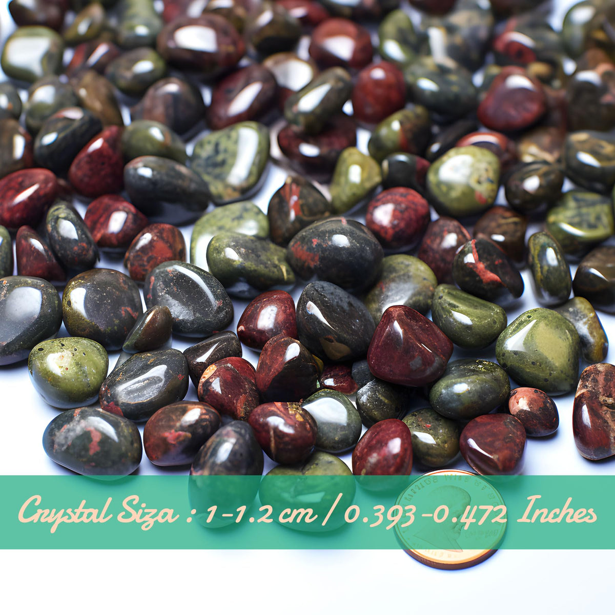 SigMntun Polished Dragon Blood Jasper Crystal Chips Set, 0.4", 128 Pcs - Handpicked Tumbled Stones and Crystals Bulk for Healing, Reiki, Meditation, Witchcraft and Home Decor