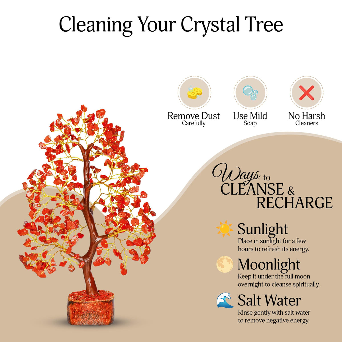 YATSKIA Red Jasper Crystals - Crystal Tree of Life - Gemstone Tree - Spiritual Items - Meditation Room Decor - Spiritual Decor - Reiki Gifts - Good Luck Charms - Metaphysical Gifts