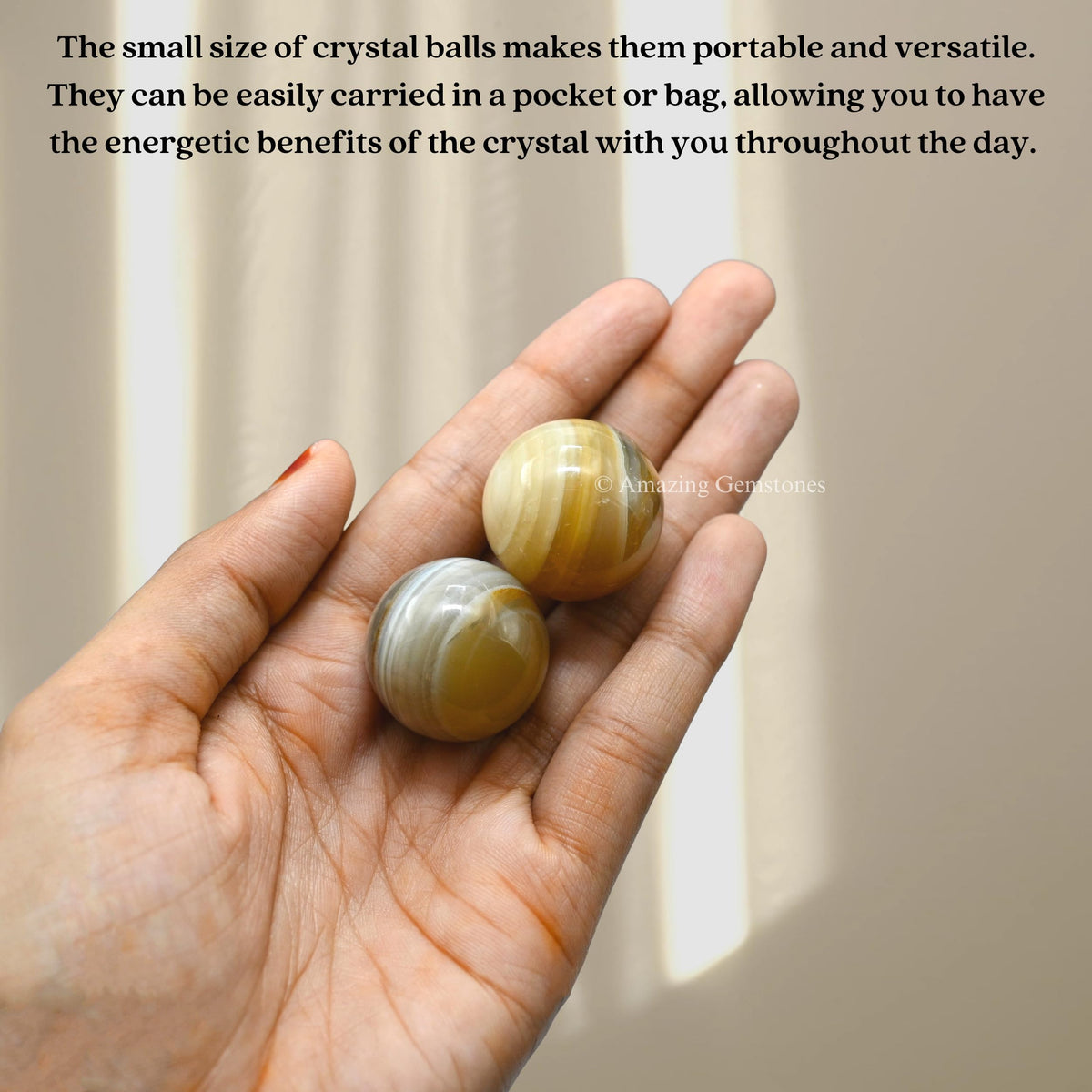 Amazing Gemstone Lace Agate Crystal Ball - 1" Inches Crystal Sphere Meditation Balls for Witchcraft and Decorative Balls - Crystals and Healing Stones Beginners Gift (Pack of 1)