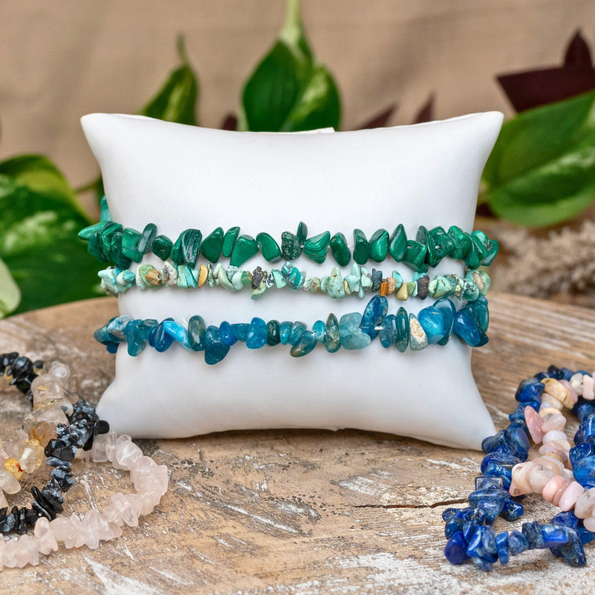 Smoky Quartz Natural Gemstone Bracelets, Chakra Crystal Healing Chip Stretch Bracelets, Gemstone Polished Irregular Crystals, Crystal Irregular Chips Beads Stretch Bracelets (Smoky Quartz)