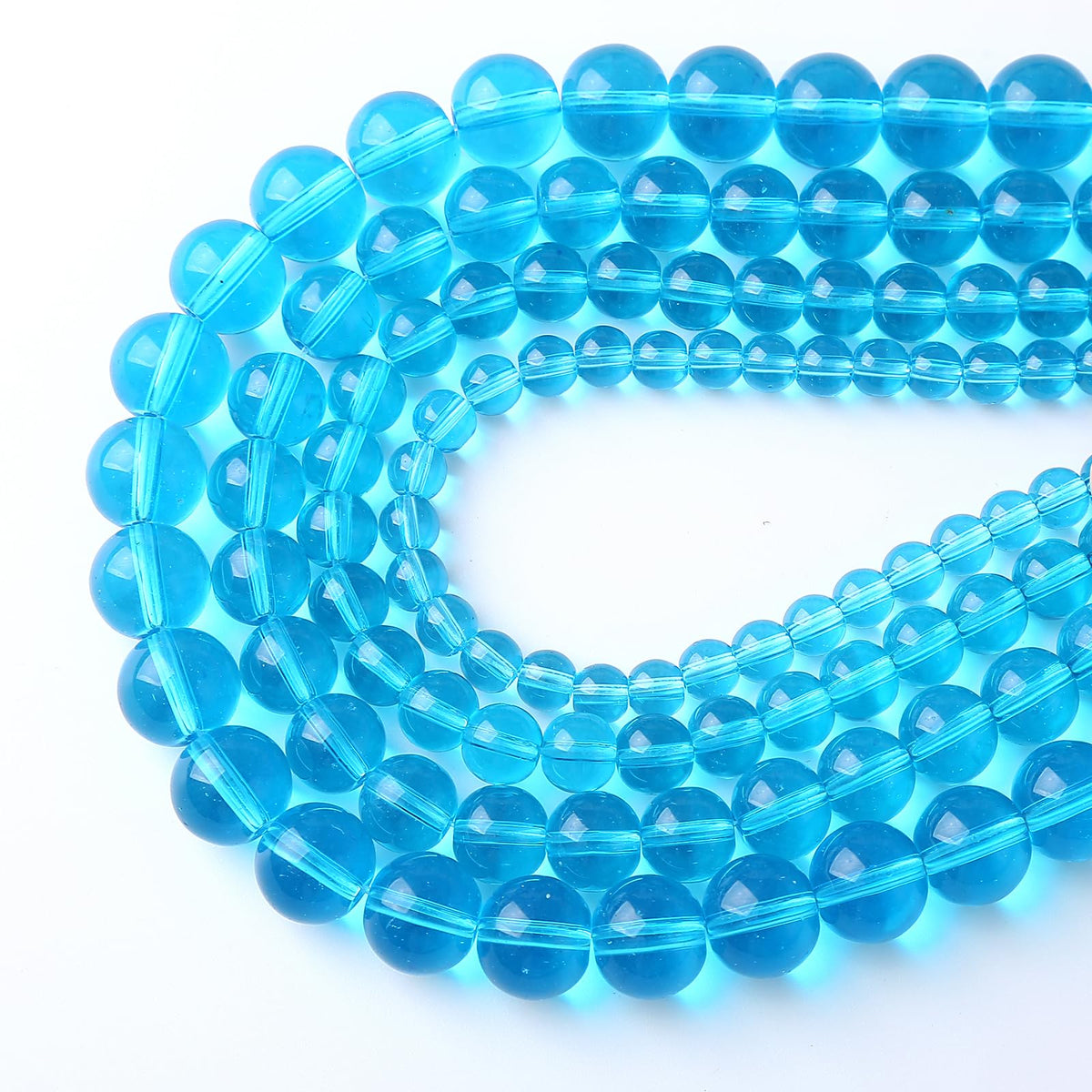 32pcs 12mm Topaz Blue Crystal Glass Beads Round Loose Spacer Beads for Jewelry Making DIY Bracelet Necklace (Blue Crystal Glass, 12mm)