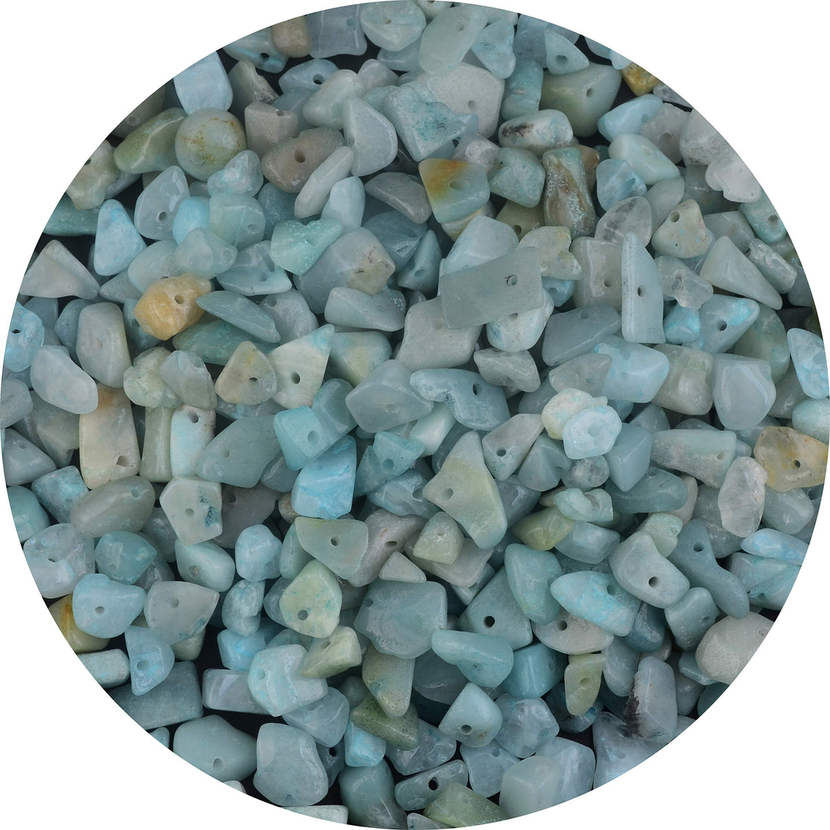 Natural Chip Stone Beads Amazonite Stone 5-8mm About 400 Pieces Irregular Gemstones Healing Crystal Loose Rocks Bead Hole Drilled DIY for Bracelet Jewelry Making Crafting (5-8mm, Amazonite Stone)
