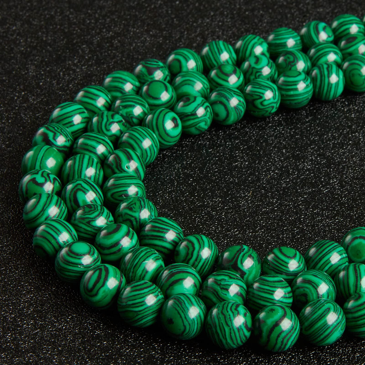 60pcs 6mm Malachite Beads Natural Gemstone Beads Round Loose Beads for Jewelry Making
