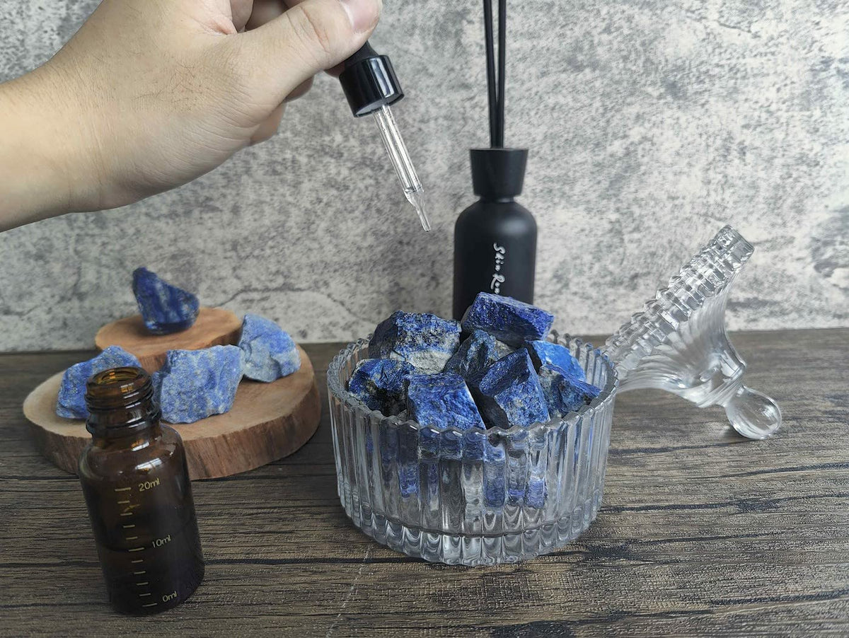 MAIBAOTA Natural Lapis Lazuli Crystal Stone Bulk Raw Healing Crystal Stones 1" Raw Rough Gemstones Rocks for Tumbling Polishing Cutting Quartz Crystals