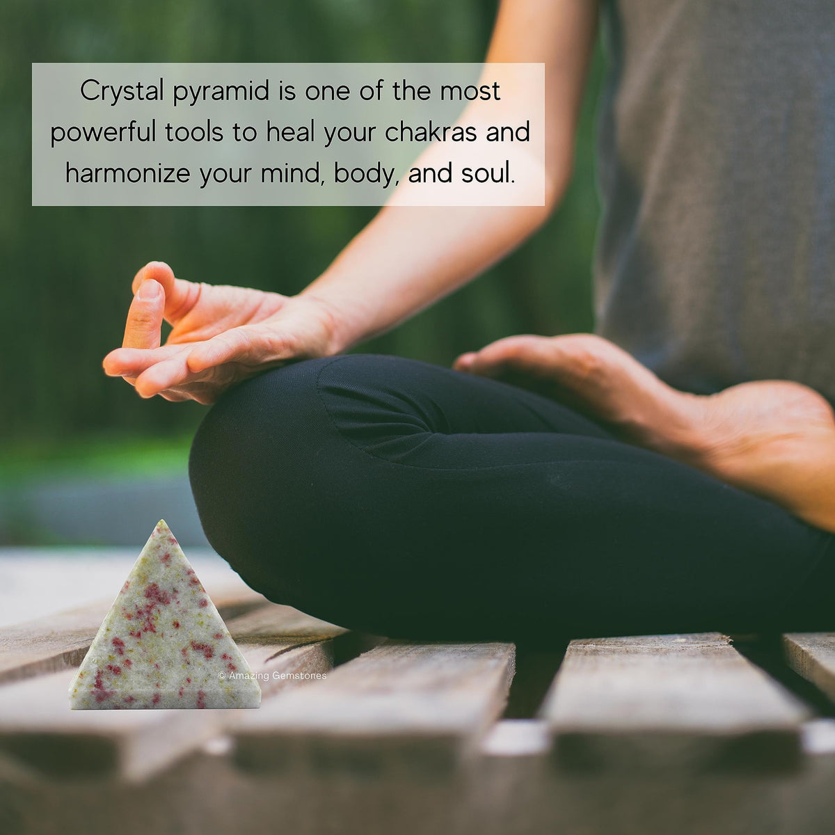 Amazing Gemstone Cinnabarite Pyramid Crystal Healing Stones - 1.5" Great Pyramid Figurine of Natural Stone Pyramid for Meditation, Reiki, Chakra Balancing and Crystal Pyramids Grid