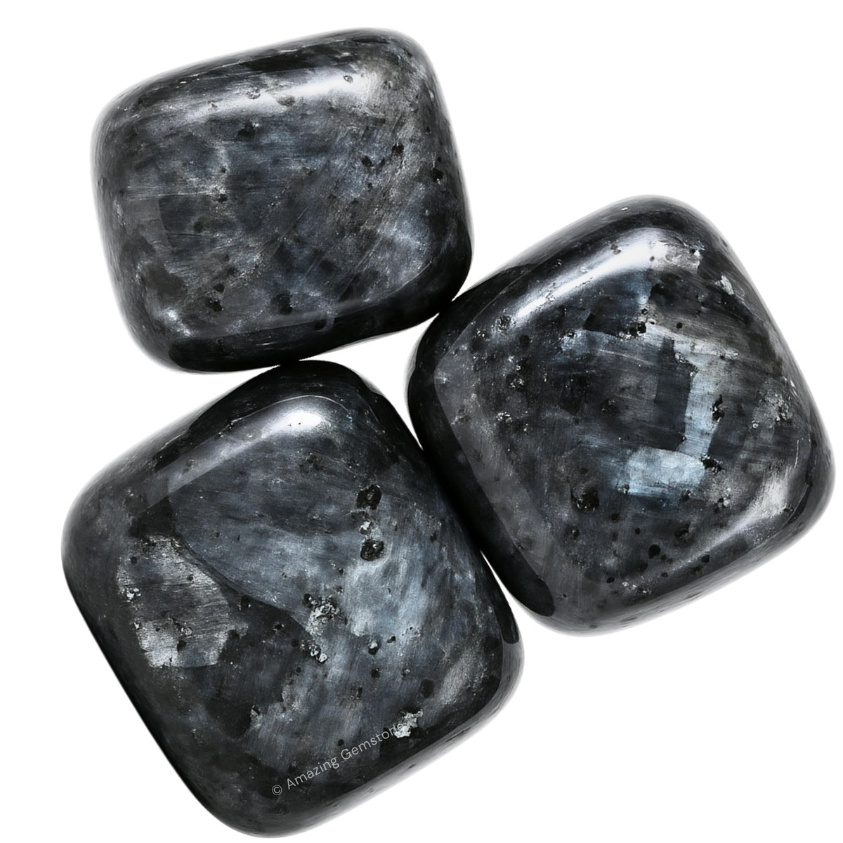 Amazing Gemstone Larvikite Crystals&Healing Stones Tumbled - 1 oz Larvikite Stone Gem Stones, Healing Stones for Energy Balance, Stress Relief - Premium Polished Gems Rocks for Meditation&Wellness