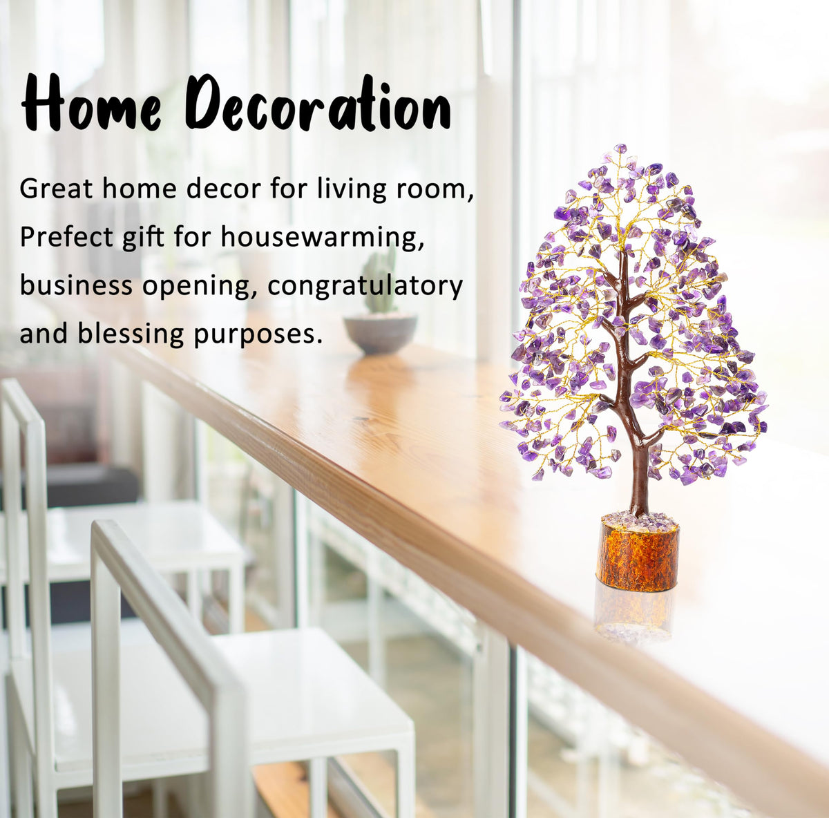 Crocon® Amethyst Tree of Life, Birthday Gifts for Women & Men, Purple House Decor for Shelf Healing Crystals, Spiritual Gift Purple Decor, House Warming Gifts New Home, Birthday Gift for Mom Sister