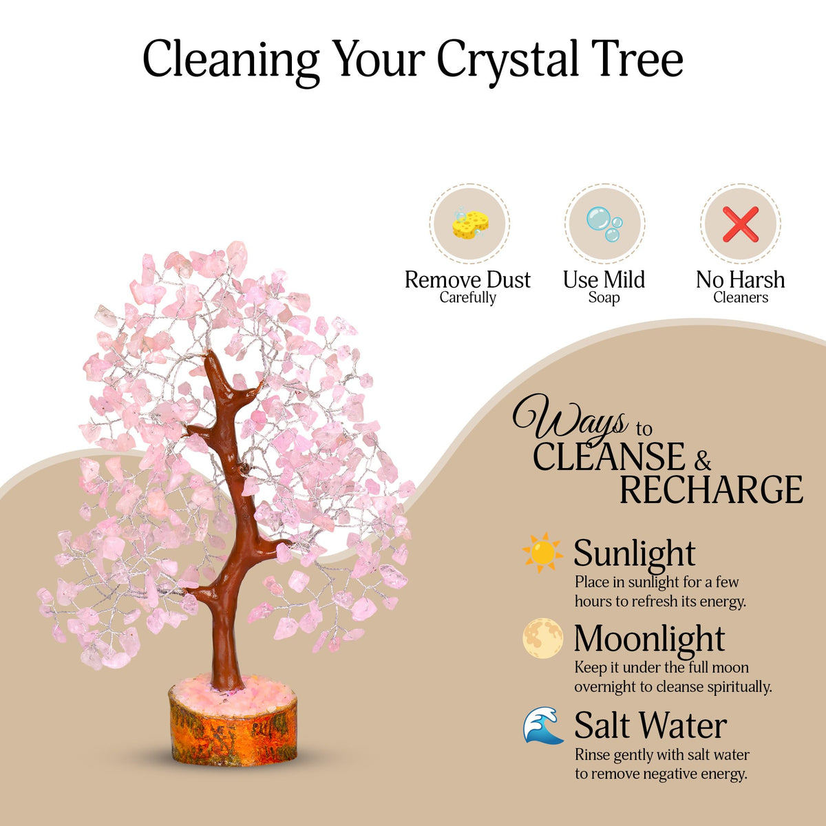 YATSKIA Rose Quartz Crystal Tree - Bonsai Tree of Life - Pink Room Decor - Desk Decorations for Women Office - Gemstones and Crystals - Stones and Crystals