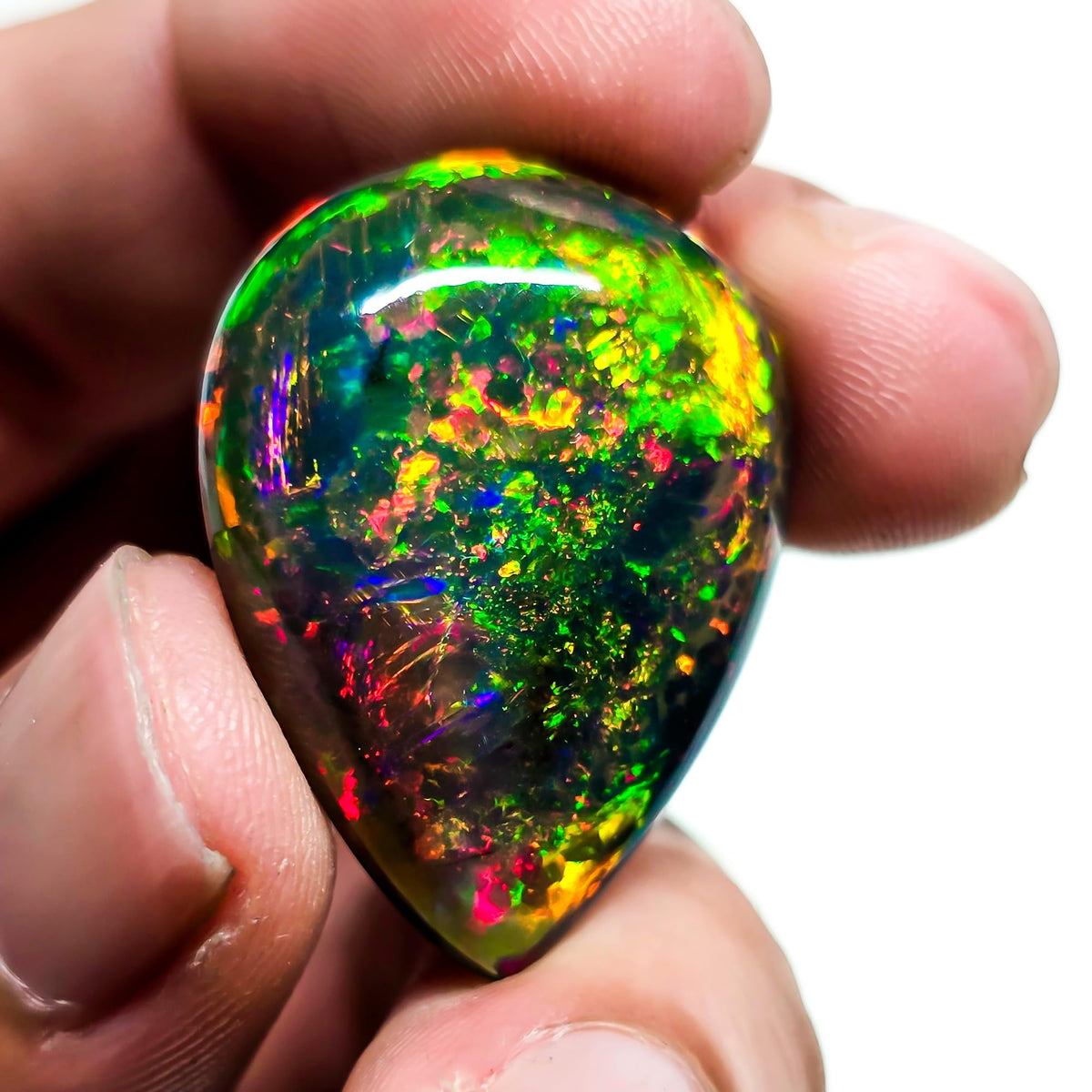 21.50 Ct Welo Fire Ethiopian Opal | Oval Cabochon Loose Gemstone 23x18 mm