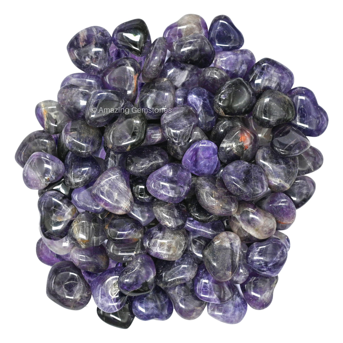 Amazing Gemstone Amethyst Stone Heart - Pack of 10 Crystal Heart Stones Rocks - Corazones De Piedra Crystals and Healing Stones Heart Shaped Crystal - Stocking Stuffers Gifts