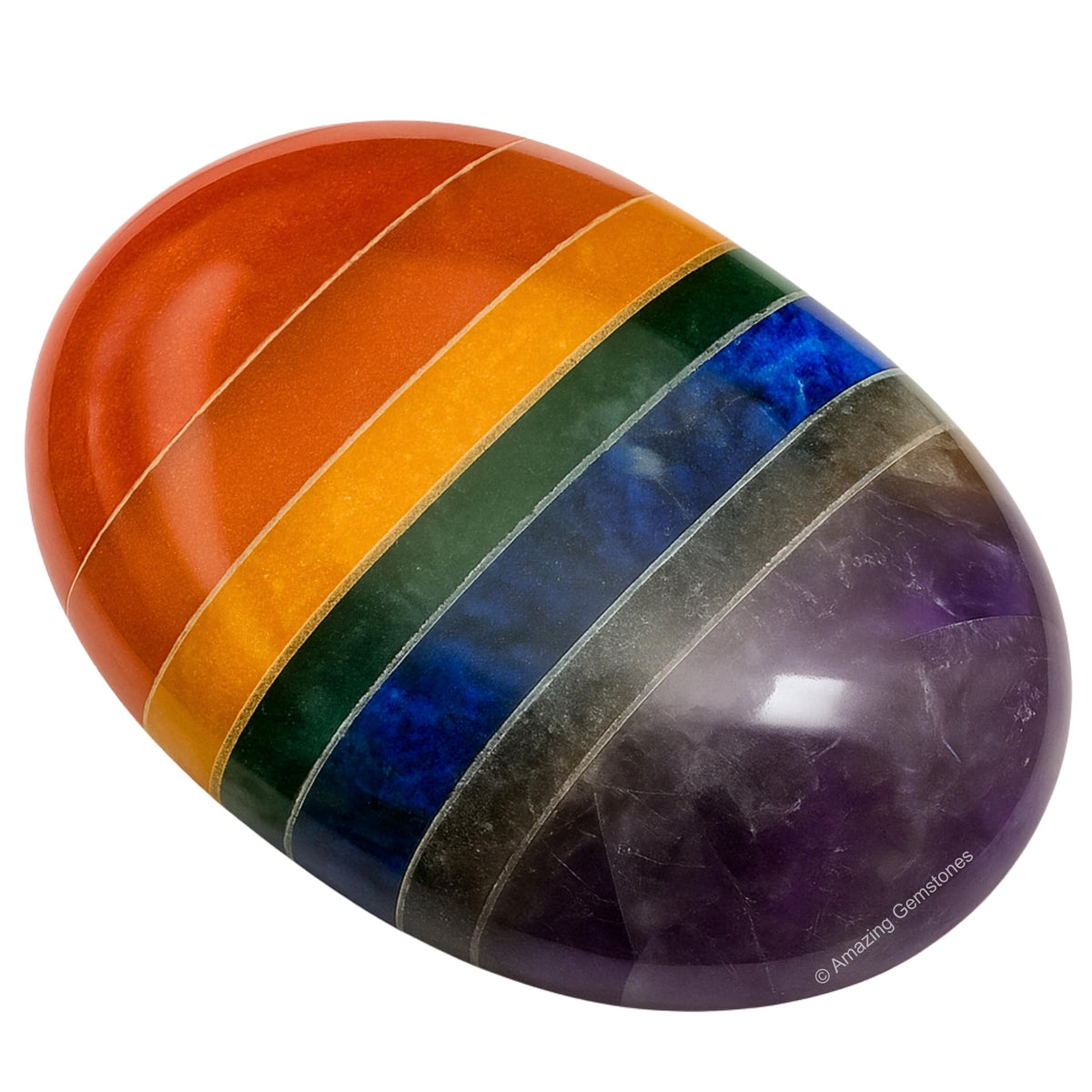 Amazing Gemstone Seven Chakra Crystals and Healing Stones - Large Palm Stone Crystals Piedra - Crystal for Good Luck, Balanced Positive Energy, Meditation - Unique Stocking Stuffers Gifts for Women