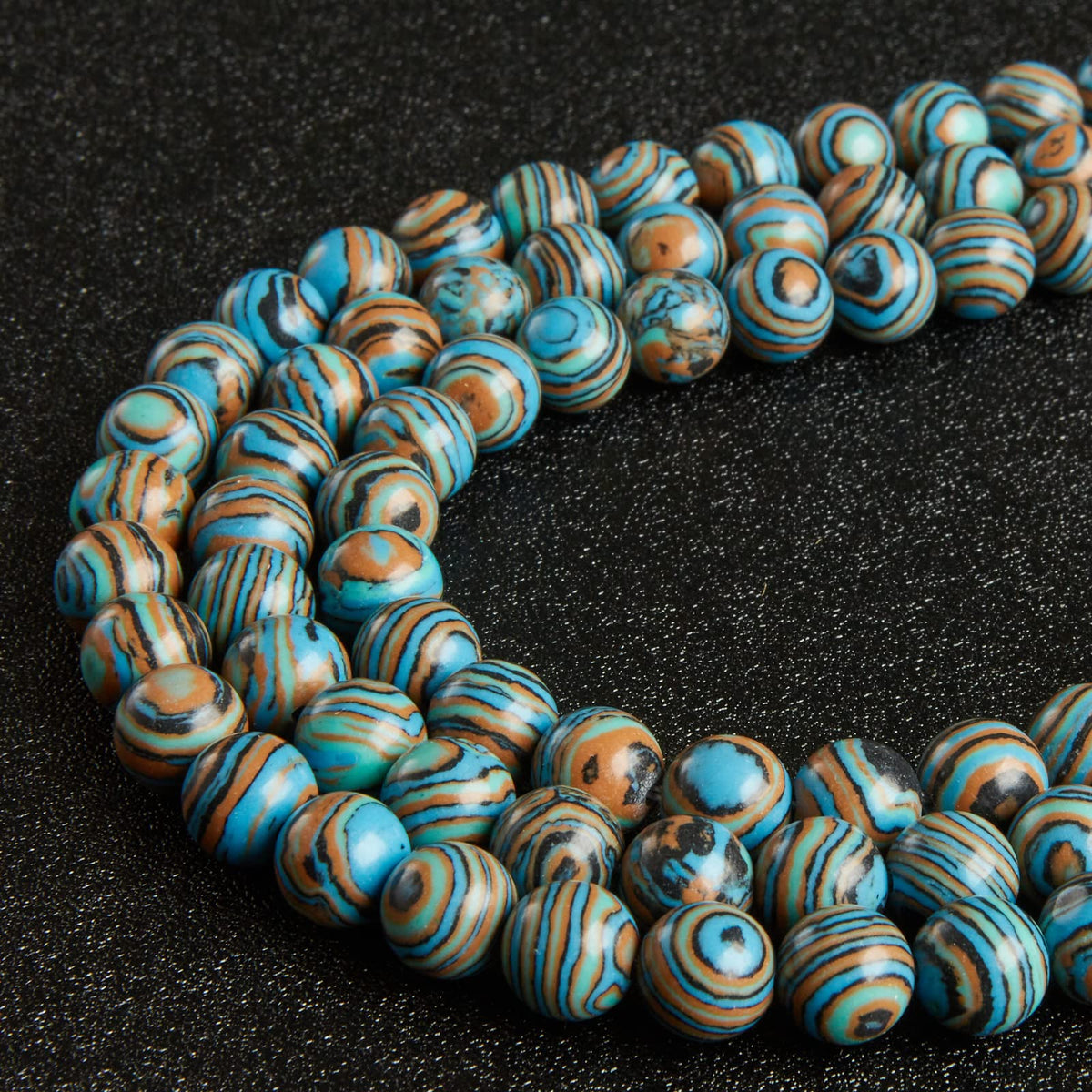 60pcs 6mm Blue Malachite Beads Natural Gemstone Beads Round Loose Beads for Jewelry Making