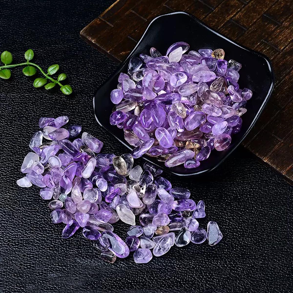 Erliway 100g Natural Ametrine Crystal Chips, 7-9mm Tumbled Chips Crushed Crystal Stone, Polished Crystal Chip for Fish Tank, Healing Tumbled Crystal Chip for Reiki Crystal Jewelry Making Home Décor
