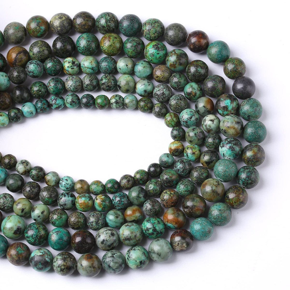 6mm 60pcs Natural African Turquoise Stone Beads for Jewelry Making Round Loose Gemstone Beads DIY Bracelet Necklace Earrings