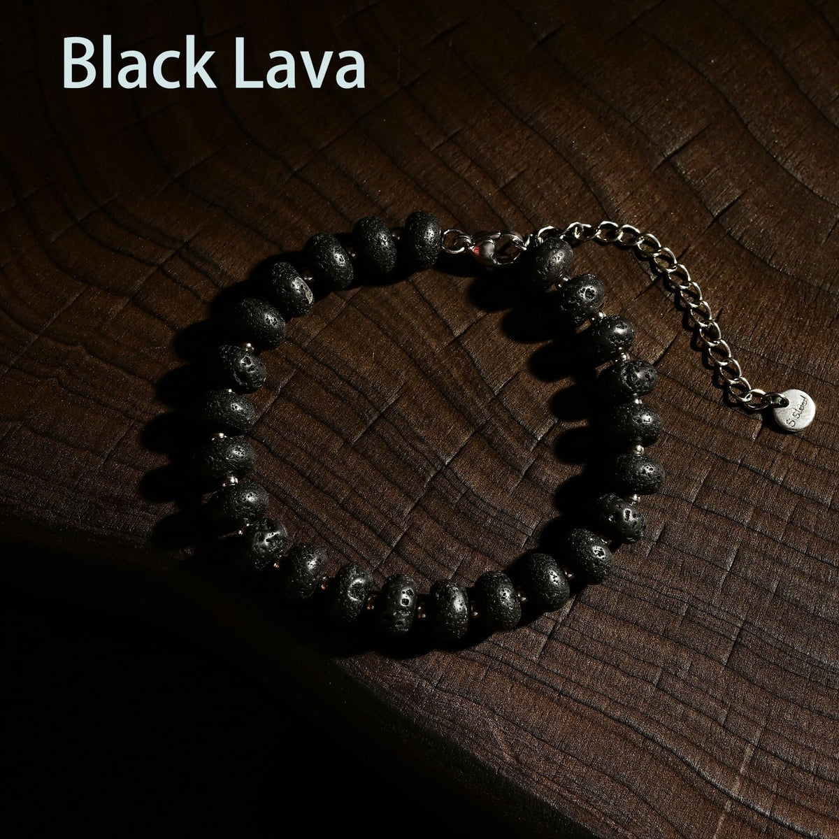 CHCCOYE 5x8mm Natural Healing Gemstone Bracelet – Handmade Yoga Beaded Bracelet, Stress-Relief Crystal Jewelry for Men & Women (Black Lava)