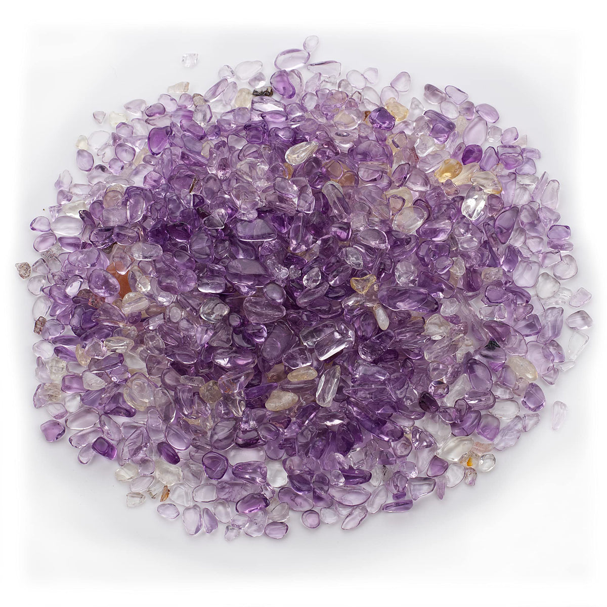 Cherry Tree Collection 1/2 Pound Polished Tumbled Gemstone Chips, Pebbles, Crystal Chips Bulk for Jewelry Making, Healing, Plants, Succulents, Aquariums, Decoration, Chakra (Ametrine)