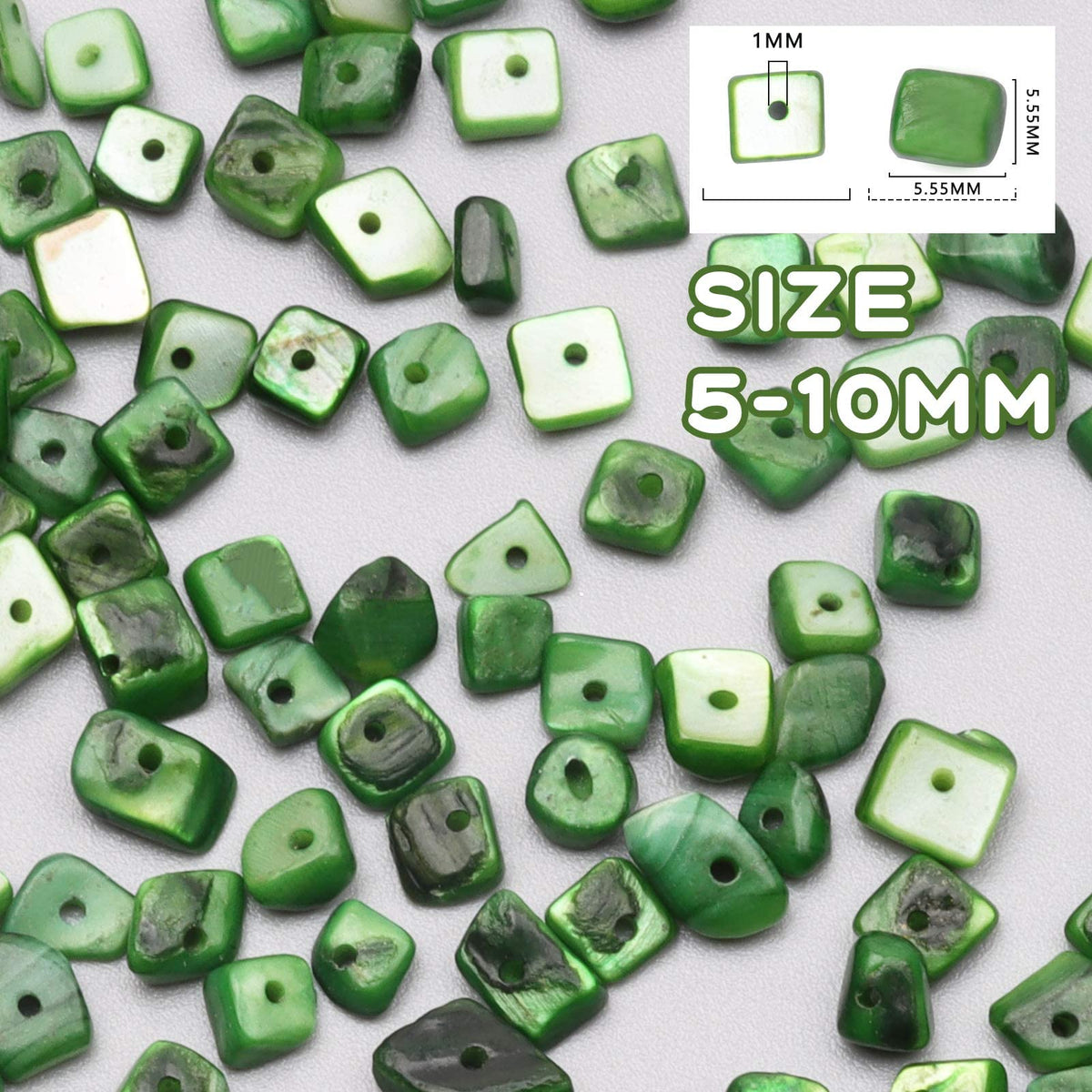 500 pcs Natural Chip Stone Beads, Malachite 5-8 mm Irregular Gemstones Healing Crystal Loose Bead for Jewelry Making Bracelet Crafting