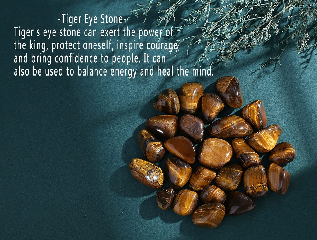 MAIBAOTA Tiger Eye Stones Natural Polished Tumbled Crystals Stones Rocks Energy Balance Crystal Gemstones Vase Filler Decorative Crystals