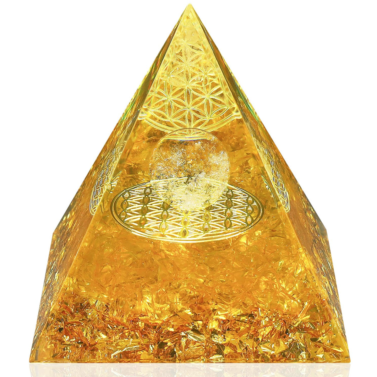 YATOJUZI 2.4" Healing Crystals Tower Citrine Chakra Reiki Orgonite Gemstones for Attracts Wealth Money Success Suit for Meditation Accessories Birthday Gifts for Women Men