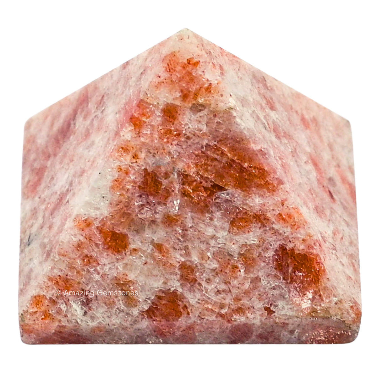 Amazing Gemstone Sunstone Pyramid Crystal Healing Stones - 1.5" Great Pyramid Figurine of Natural Stone Pyramid for Meditation, Reiki, Chakra Balancing and Crystal Pyramids Grid