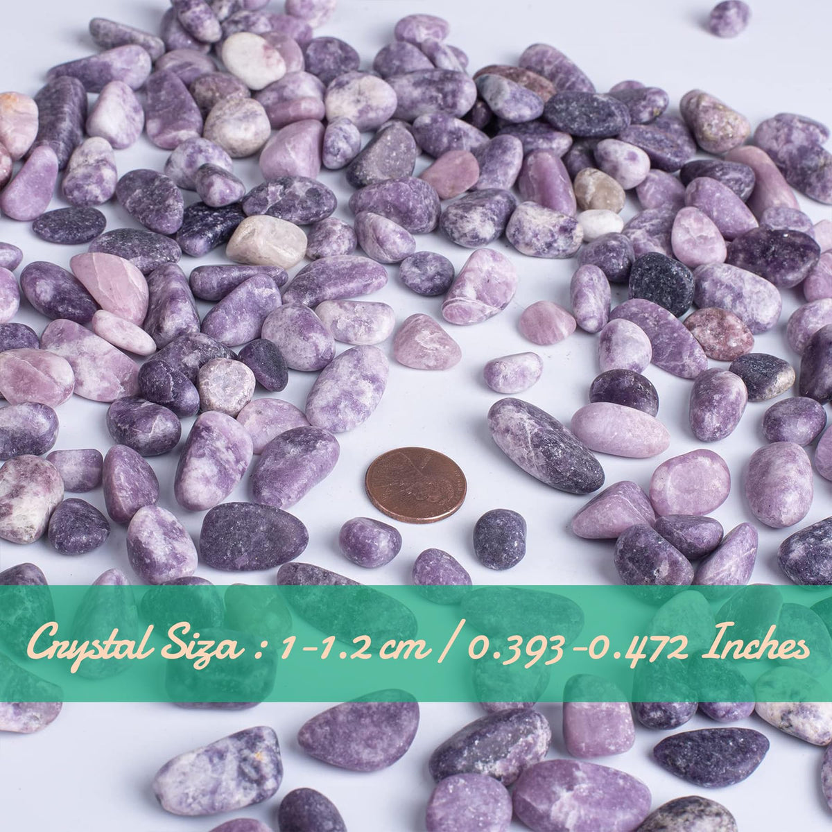 SigMntun Polished Lepidolite Crystal Chips 128 Pcs - 0.4" 10 oz Pretty Tumbled Stone Chips Mineral Rocks Crushed Sea Glass Stones Healing Reiki Crystal Making Home Decoration