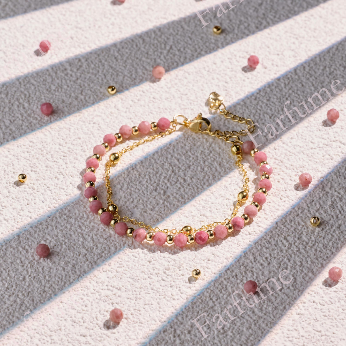 Farfume Rhodochrosite Crystal Bracelet Beaded Bracelets for Women 4mm Natural Stone Beads Gemstone Handmade Jewelry Valentine's Day Gifts