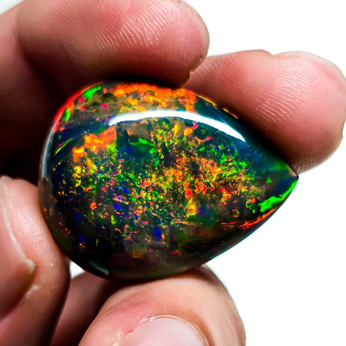 21.50 Ct Welo Fire Ethiopian Opal | Oval Cabochon Loose Gemstone 23x18 mm