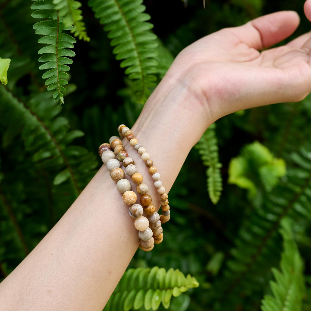Coral Jade-Creativity &Calm-8mm Beaded Bracelets for Women Handmade Semi Precious Natural Stone Stretch Elastic Jewelry Yoga Protection Gifts