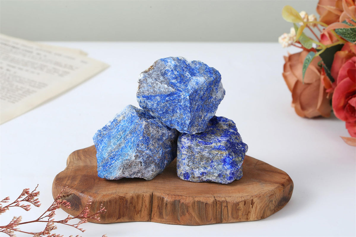 YATOJUZI Lapis Lazuli 1.8-2.2" Natural Raw Stones and Healing Crystals Large Stone Rough Crystal Rocks for Tumbling Cabbing Polishing Fountain Rocks Decoration 1PCS