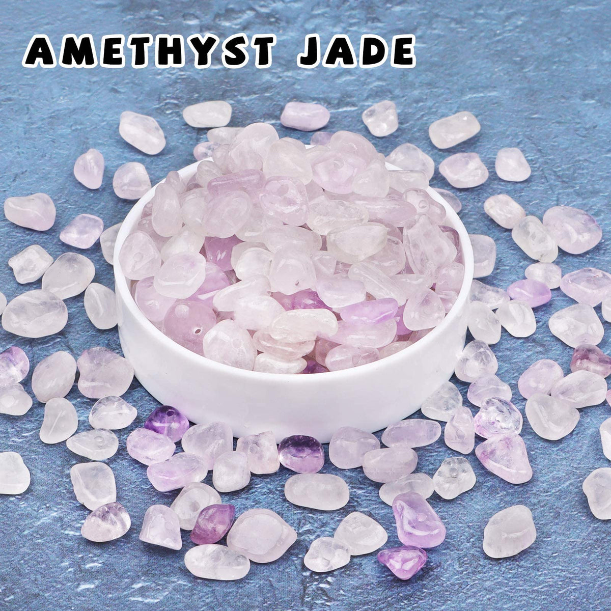 500 pcs Natural Chip Stone Beads, Pale Amethyst 5-8 mm Irregular Gemstones Healing Crystal Loose Bead for Jewelry Making Bracelet Crafting