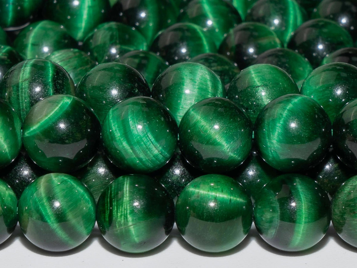 Zenkeeper 108Pcs Green Tiger Eyes Spacer Loose Beads Bulk with Holes Handcrafted for DIY Bracelets Jewelry Making Crafts Supplies