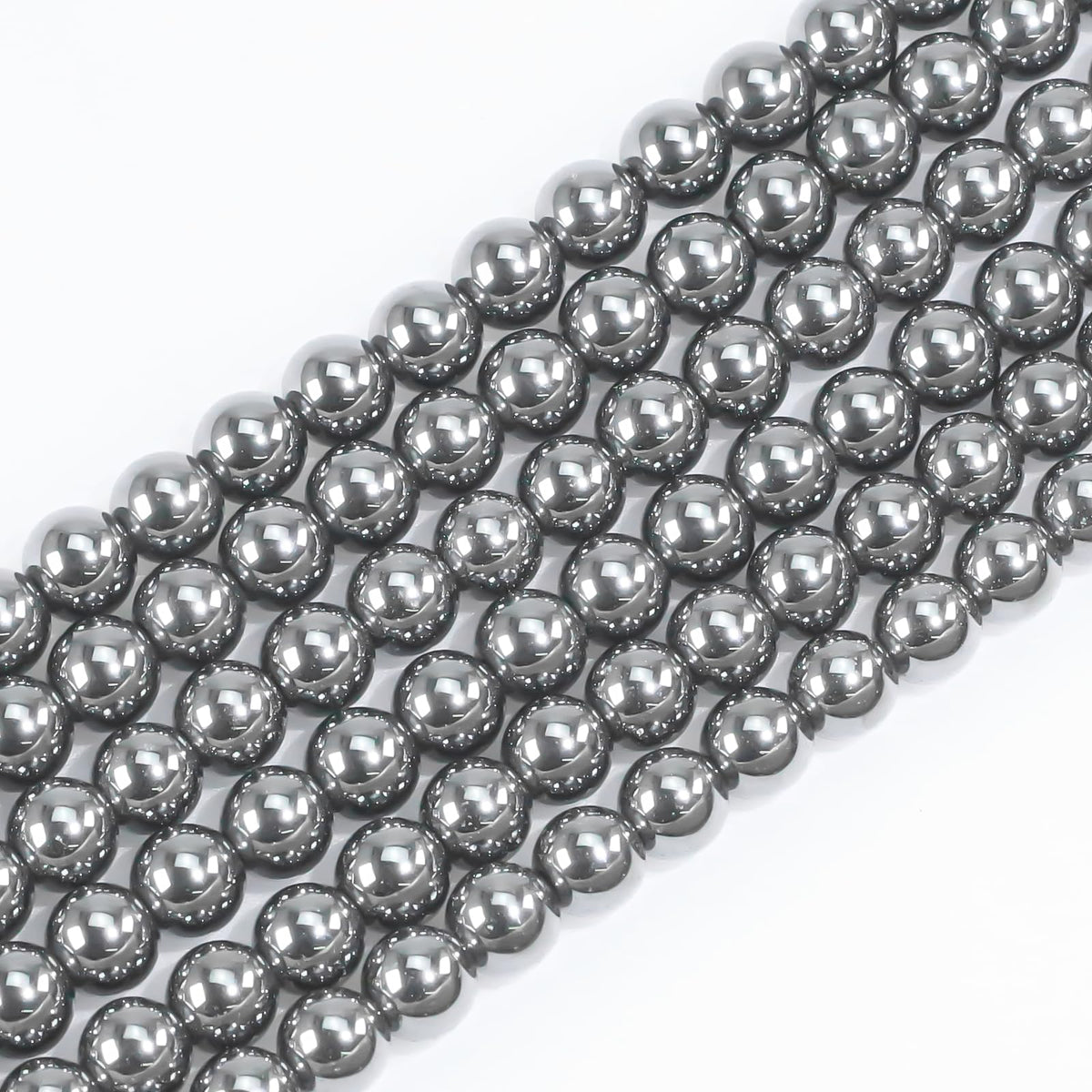 6mm Natural Gemstone Round Hematite Loose Beads for Jewelry Making Bracelets Necklace Earrings Art Craft (60-62pcs/strand)