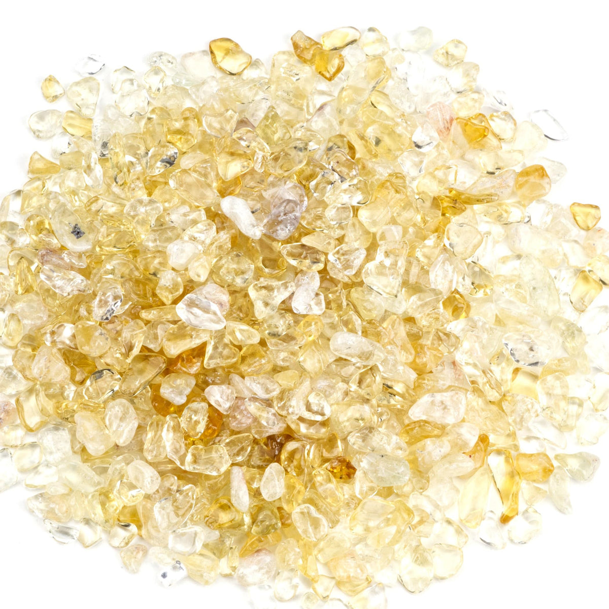 Cherry Tree Collection 1/2 Pound Polished Tumbled Gemstone Chips, Pebbles, Crystal Chips Bulk for Jewelry Making, Healing, Plants, Succulents, Aquariums, Decoration, Chakra (Citrine)