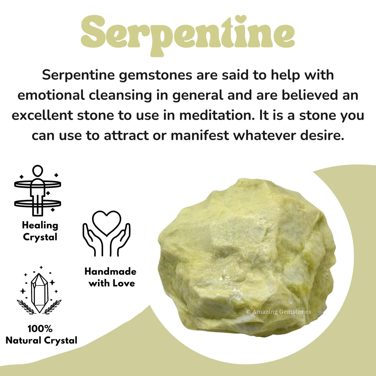 Amazing Gemstone 2 Pieces Serpentine Raw Crystals and Healing Stones, Natural Rocks for Tumbling and DIY Raw Stones and Crystals