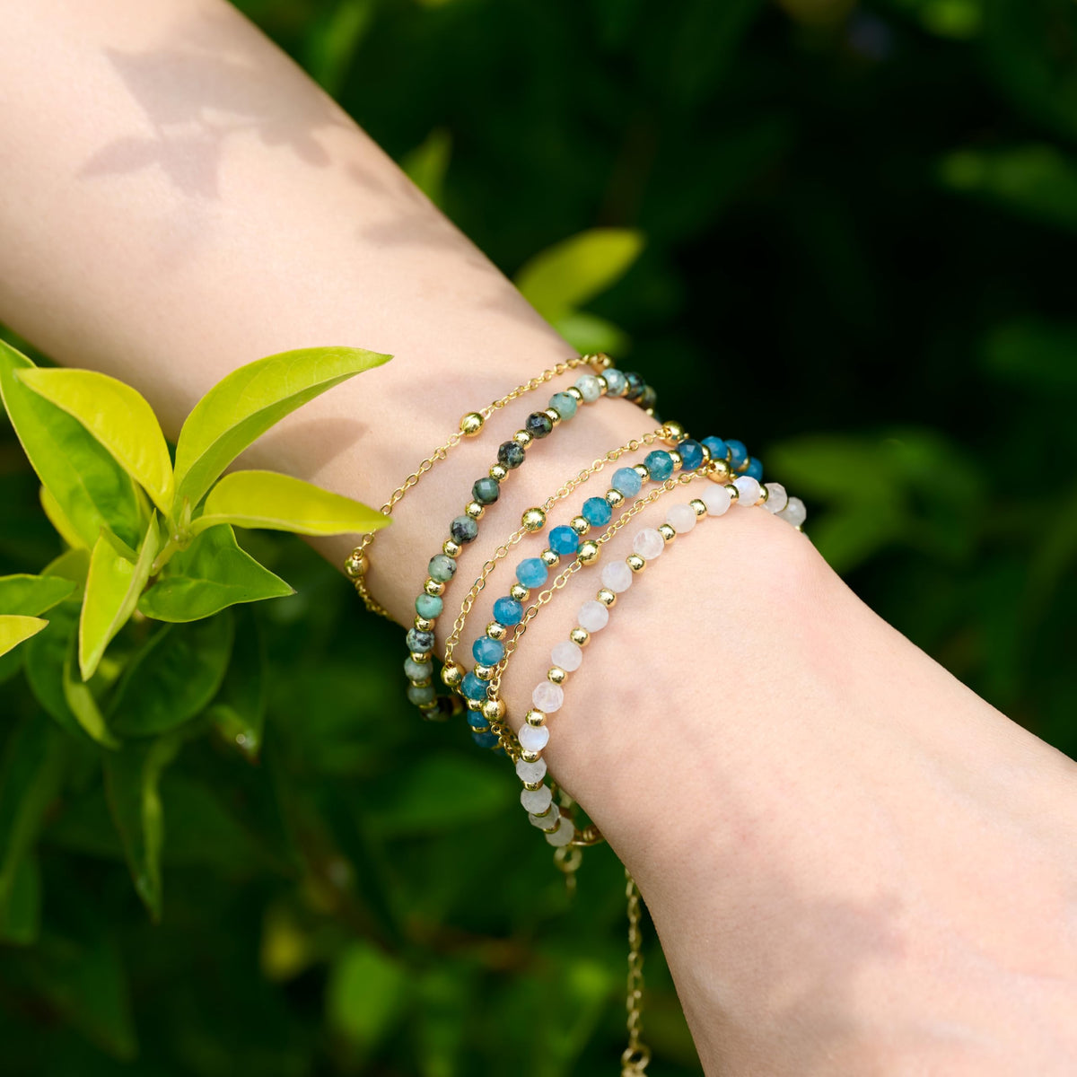 Farfume Apatite Crystal Bracelet Beaded Bracelets for Women 4mm Natural Stone Beads Gemstone Handmade Jewelry Valentine's Day Gifts