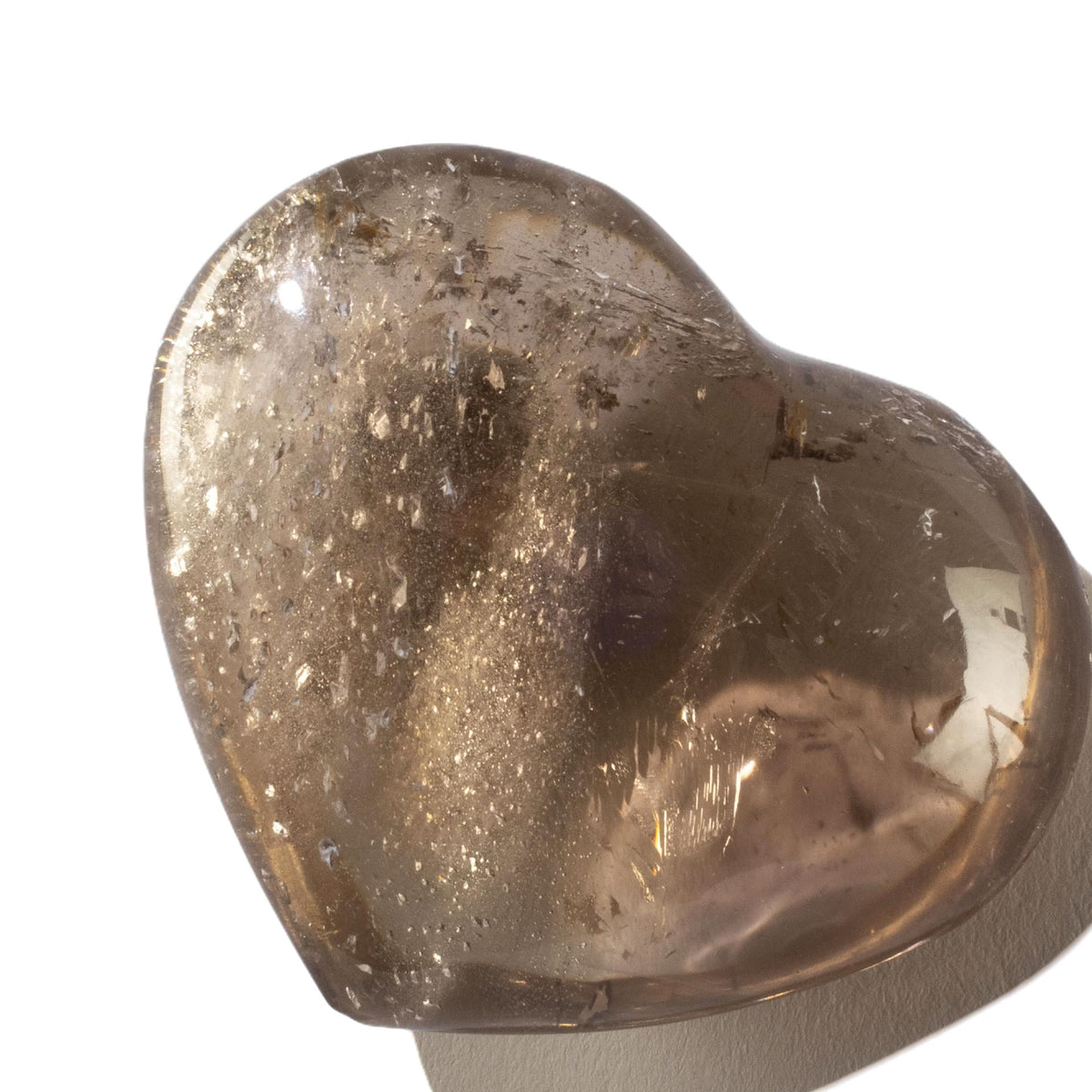 KALIFANO Smoky Quartz Heart Carving - Bulk High Energy Raw Lemurian Reiki Morion Cuarzo Crystal Used for Clarity and Purpose - Information Card Included (Family Owned & Operated)