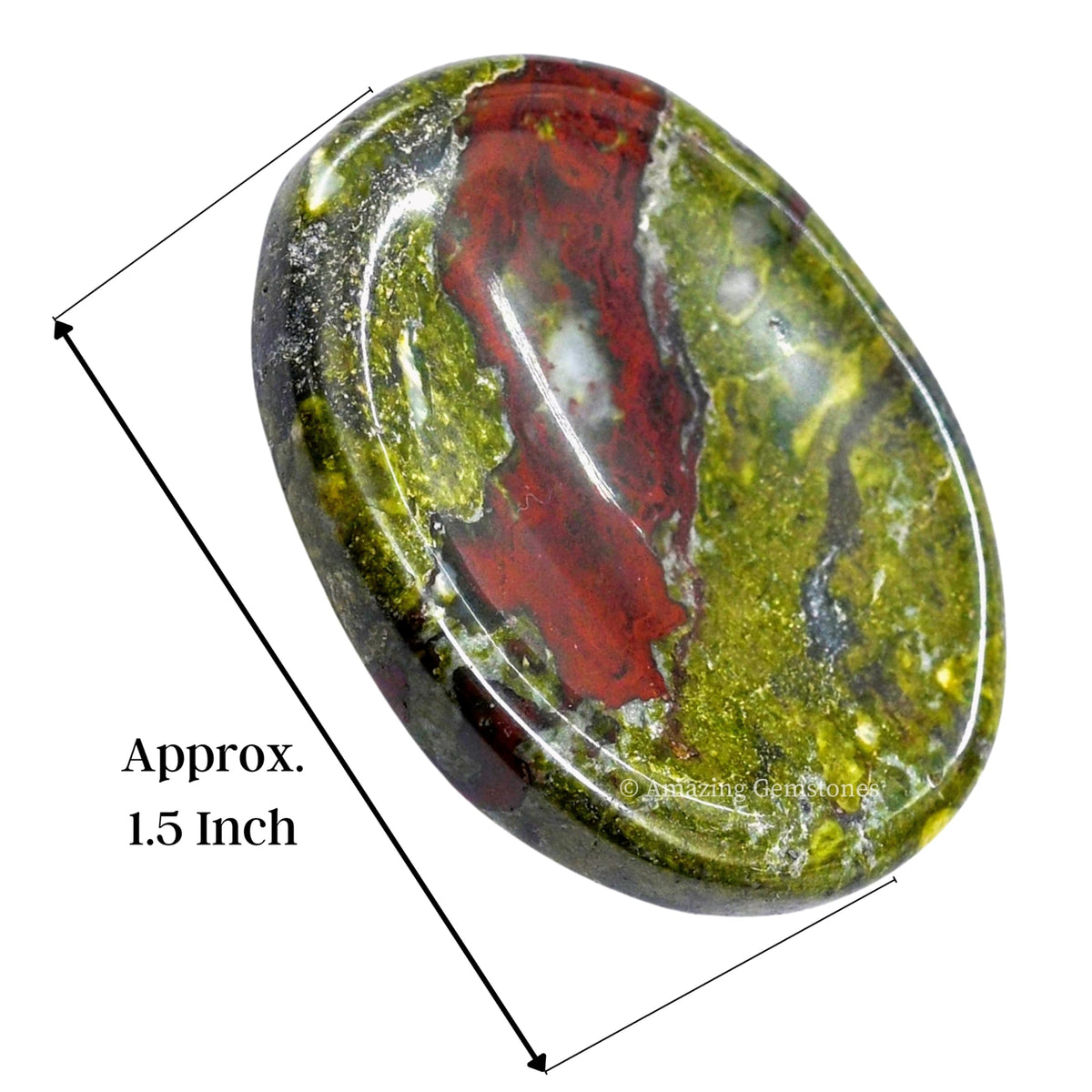 Amazing Gemstone Dragon Bloodstone Worry Stone Crystals and Healing Stones - Worry Stones for Stress Relief Gifts - Piedra Crystal Fidget for Meditation - Unique Stocking Stuffers and Birthday Gifts
