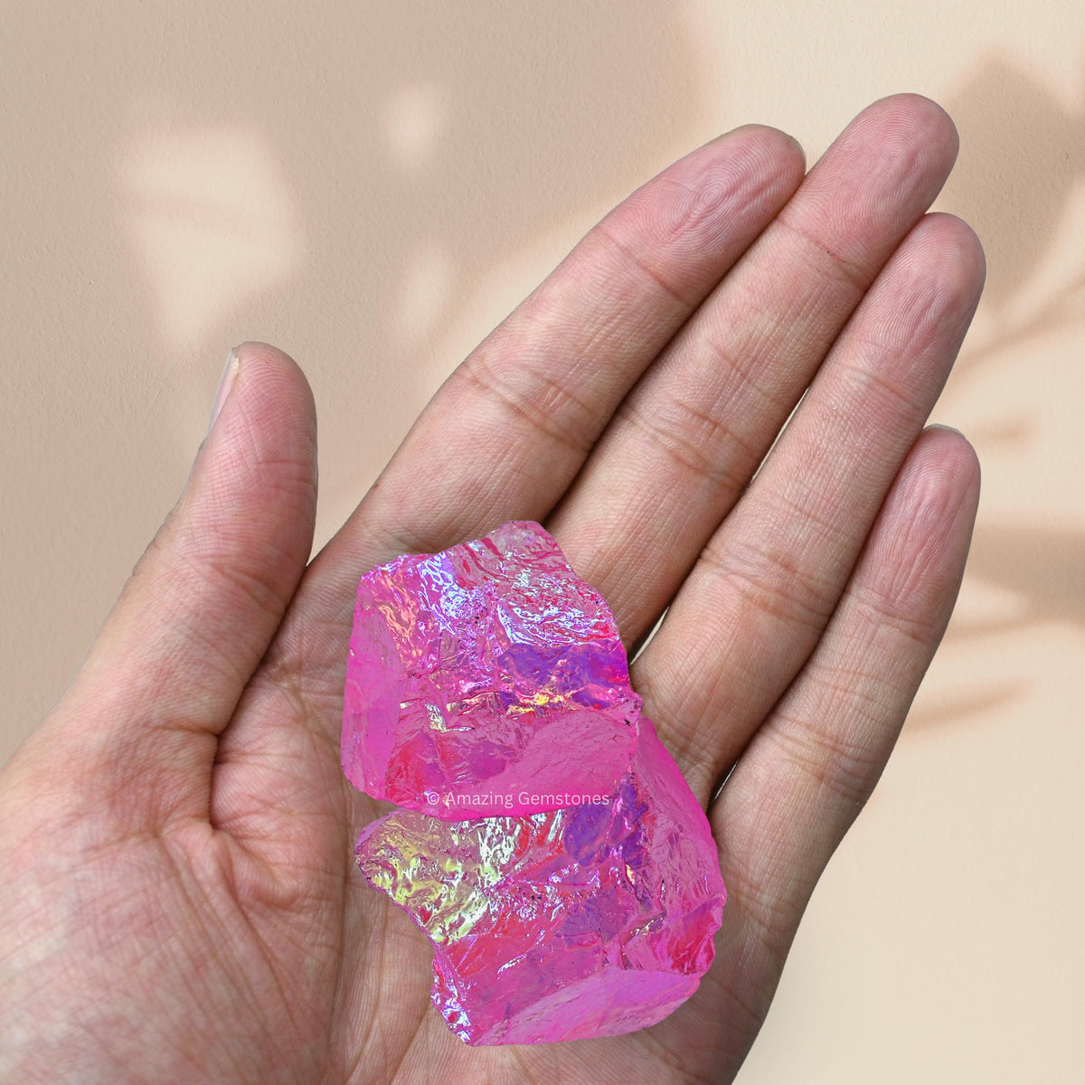 Amazing Gemstone 2 Pieces Rose Aura Quartz Raw Crystals and Healing Stones, Natural Rocks for Meditation and DIY Raw Stones and Crystals