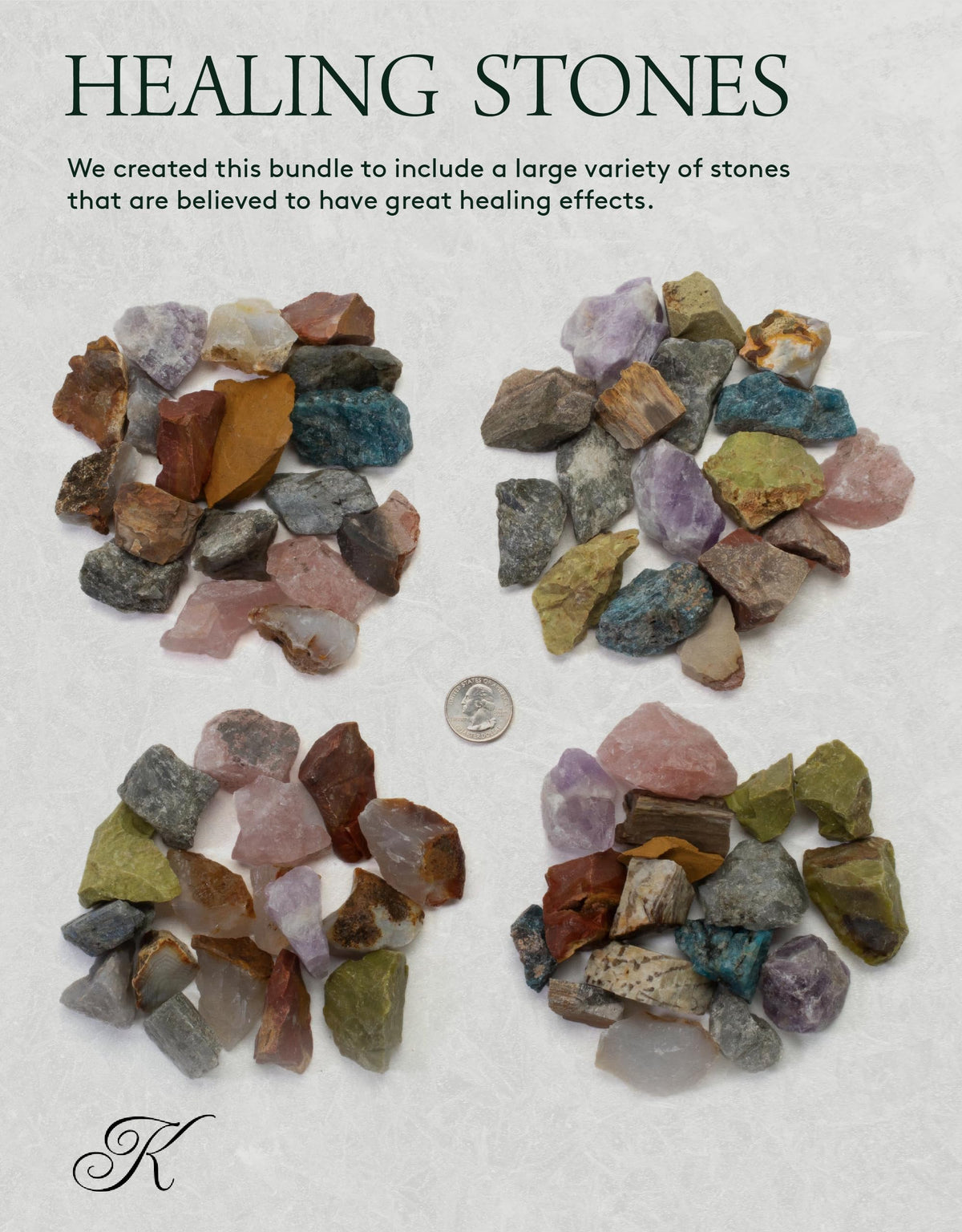 KALIFANO Bulk Rough Crystal Mix (1 Pound) - Random Assortment of Raw Reiki Stones (May Include Amethyst, Labradorite, Blue Apatite etc.) - Piedras En Bruto Used for Jewelry or Tumbling (Family Owned)