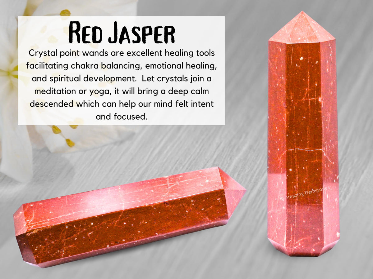 Amazing Gemstone Large Red Jasper Crystal Towers ~ Natural Healing Crystal Point Obelisk for Reiki Healing and Crystal Grid (5.5" to 6" INCH)