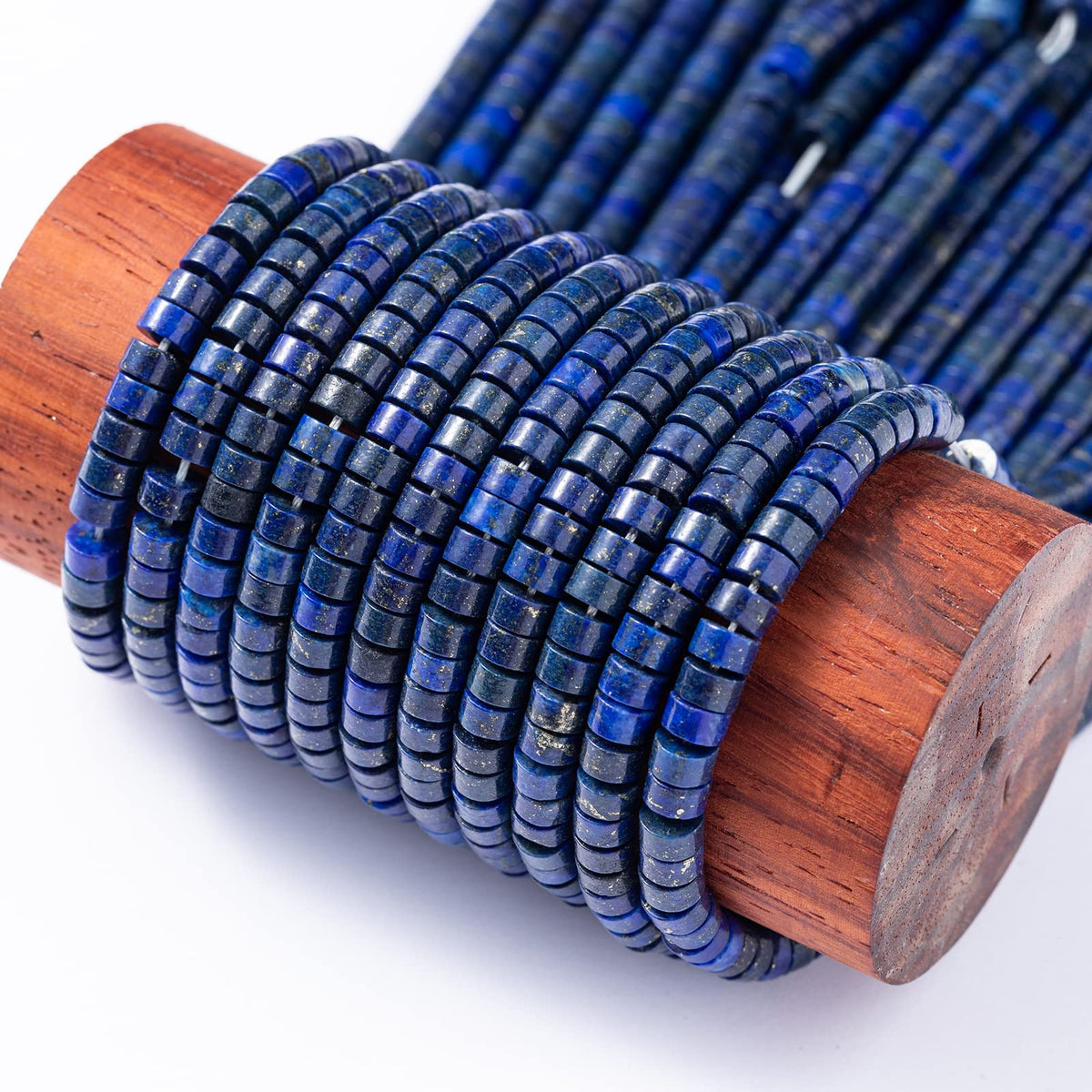 Natural Lapis Lazuli Stone Spacer Beads 6x3mm 38cm/str Flat Round Loose Semi Gemstone Caps for Making Bracelets Necklace