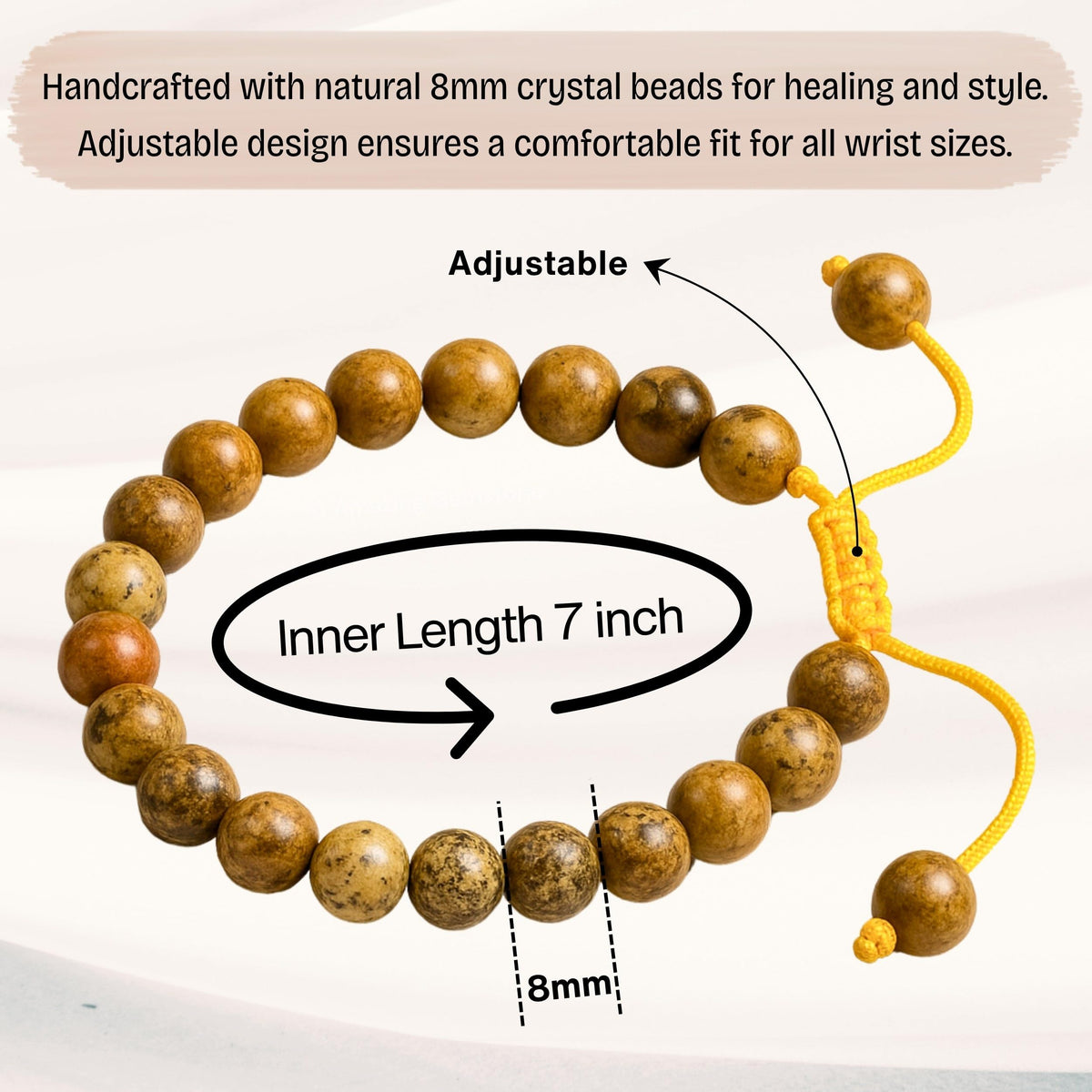 Amazing Gemstone Picture Jasper Bracelet for Women Men's Gifts - Protection Healing Crystal Bracelet - 8mm Beaded Adjustable Bracelet Pulseras Para Hombres Mujer Stocking Stuffers