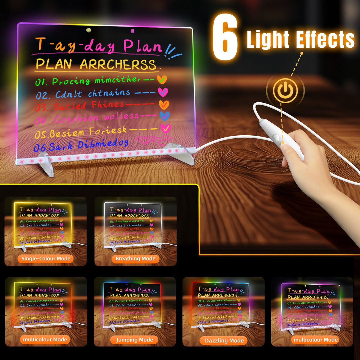 13.7" X10" Led Drawing Board for Kids with 13 Light Effects, Doodle Glow Drawing Board for Kids Gifts 8-12, Light Up Drawing Tablet Toy for Girls//Boys/Teens, Birthday Christmas Gift Ideas