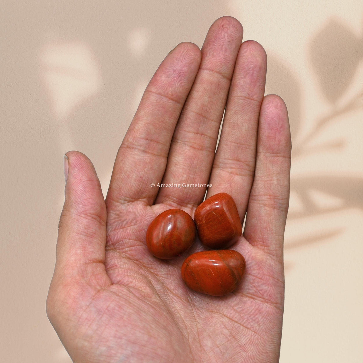 Amazing Gemstone Red Jasper Crystal Tumbled Stones Polished Rocks - Natural Gem Stones for Healing - DIY Crystals for Protection (1 Piece)