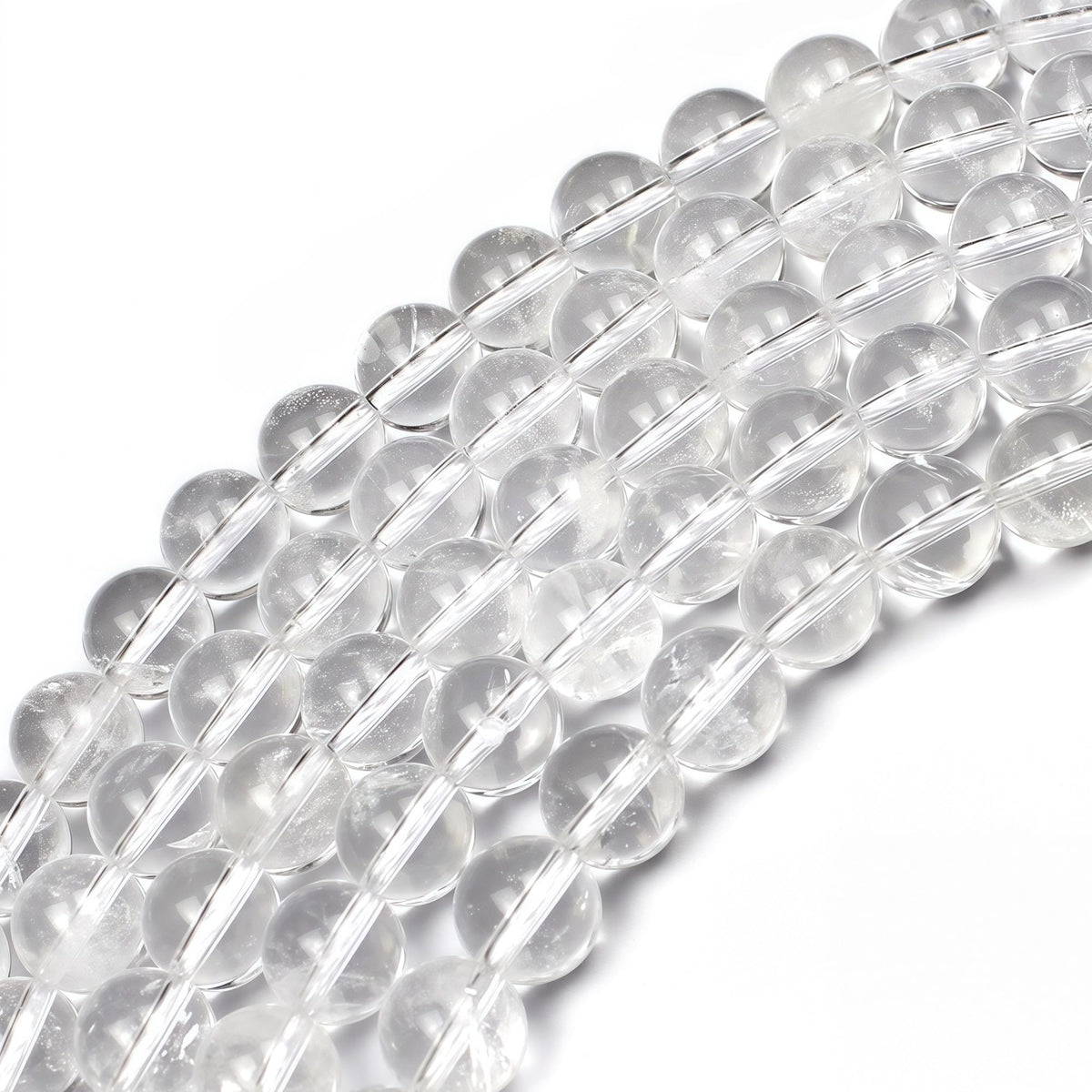 MJDCB 7A Natural White Clear Quartz Beads Gemstone for DIY Bracelet Making 15" (10mm)