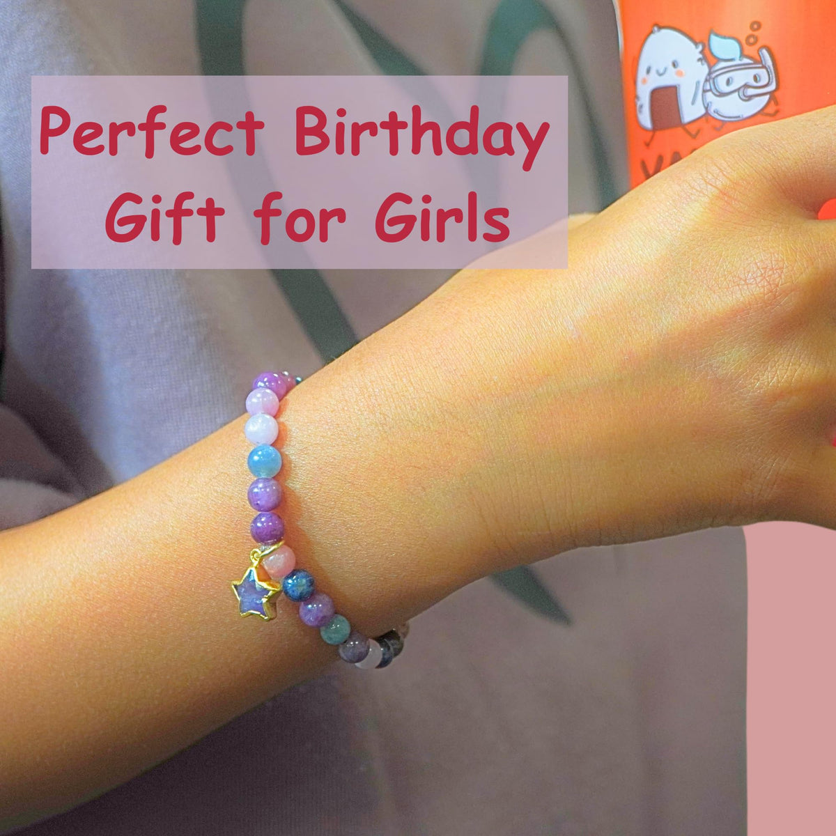 Multi-Stone Pink Opal Bracelet Party Favor for Girls, Toddler Bracelet with Certified 925 Sterling Silver 18K Gold Vermeil Pink Opal Crystal Star Charm