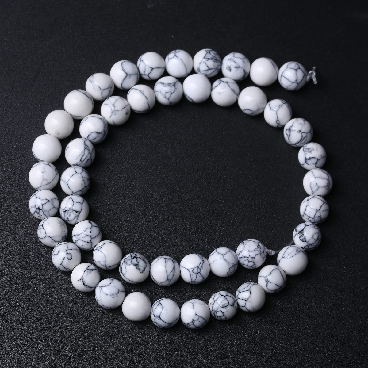 90pcs 4mm Natural Stone Beads White Turquoise Gemstone Round Loose Beads for Jewelry Making Crystal Energy Stone Healing Power DIY Bracelets (4mm, White Turquoise)