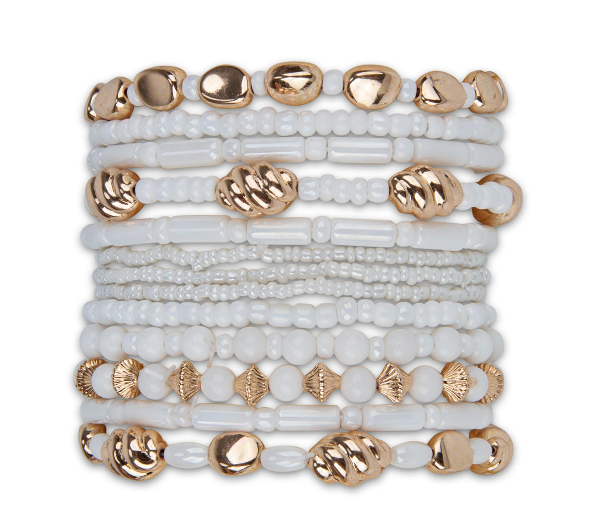 SPUNKYsoul stretch bracelet (White and Gold)