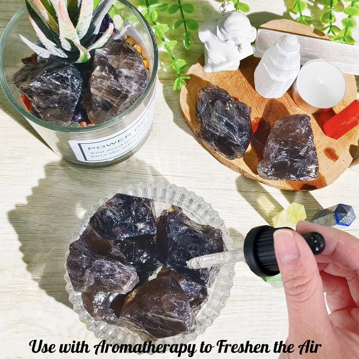 ZHIYUXI 1lb Smoky Quartz Raw Crystals Bulk Large Crystals 2" Quartz Crystals and Stones Rocks for Tumbling Gemstones for Meditation, Wicca, Cabbing, Fountain Rocks, Wire Wrapping, Decoration